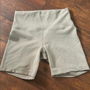 Tan High-Waisted Athletic Shorts
